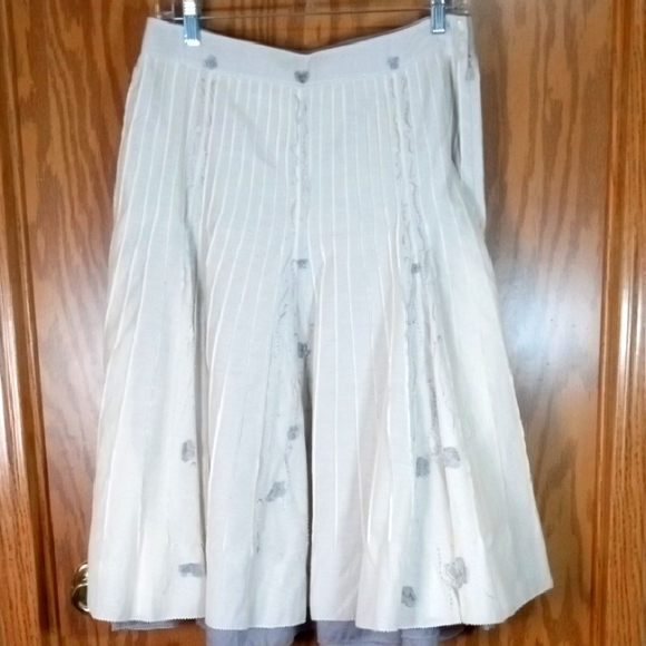 Peruvian Connection Dresses & Skirts - PERUVIAN COLLECTION,Elegant Cream Skirt, COTTON, Silk, Boho, Festival, Vacation